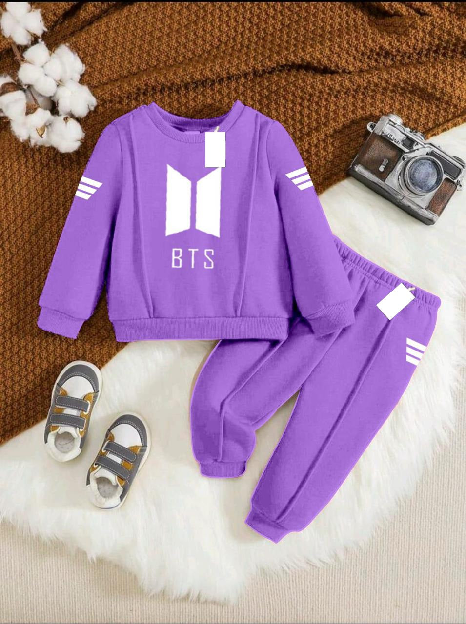 purple BTS Kids Tracksuit For Winter By SH Moon Wear -01