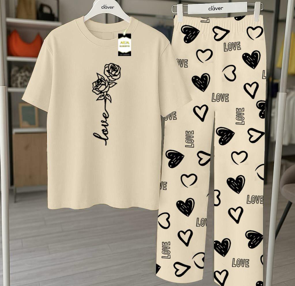 Lounge Wear With Printed Trouser - 01