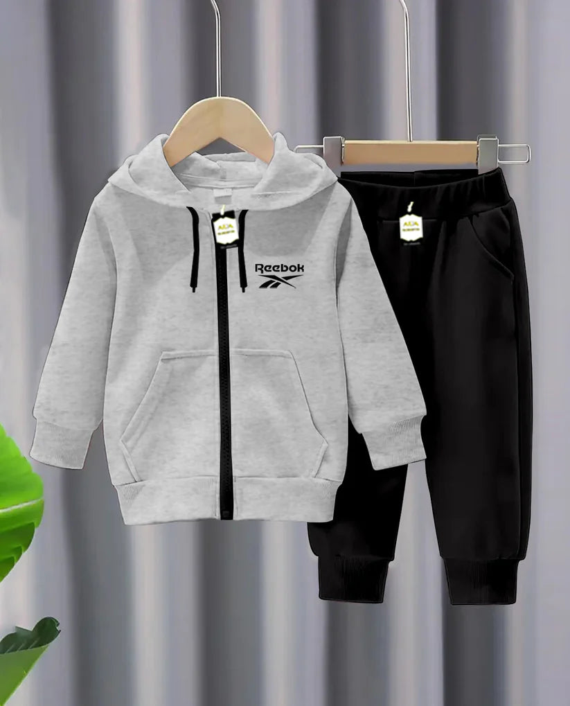 Kids Fleece Ree-book Zipper Hoodie & Trouser Set
