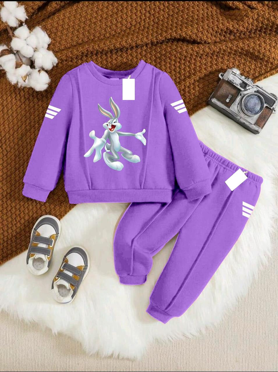 purple (Bunny) Kids Tracksuit For Winter By SH Moon Wear -05